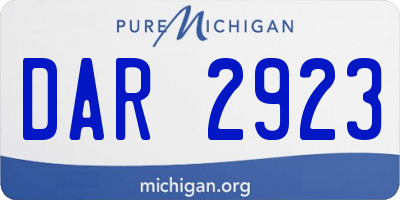 MI license plate DAR2923