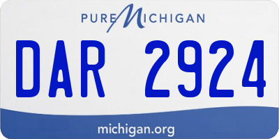 MI license plate DAR2924