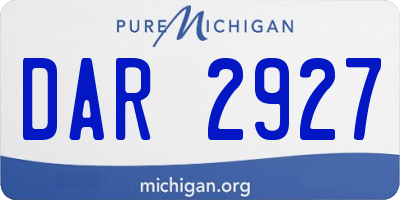 MI license plate DAR2927