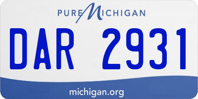 MI license plate DAR2931