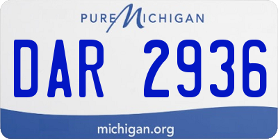 MI license plate DAR2936