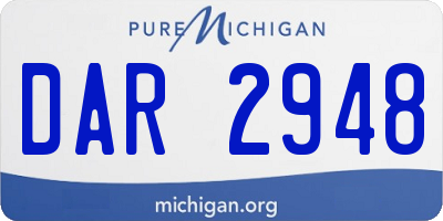 MI license plate DAR2948