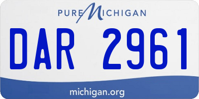 MI license plate DAR2961