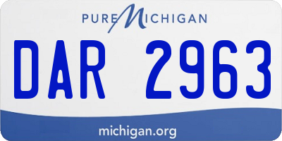 MI license plate DAR2963