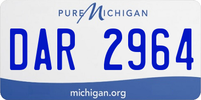 MI license plate DAR2964