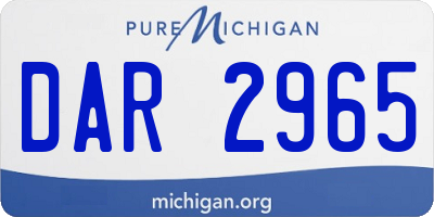 MI license plate DAR2965