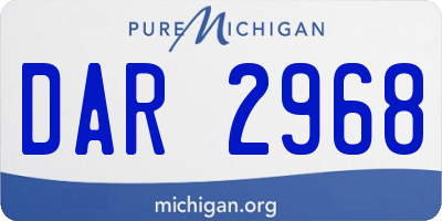 MI license plate DAR2968