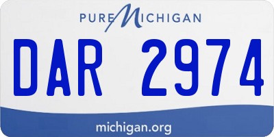 MI license plate DAR2974