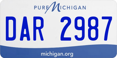 MI license plate DAR2987