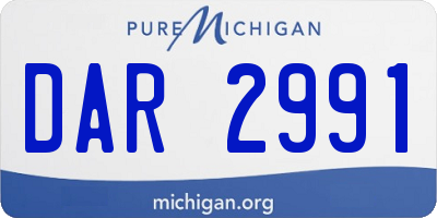 MI license plate DAR2991