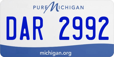 MI license plate DAR2992