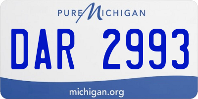 MI license plate DAR2993