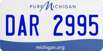 MI license plate DAR2995