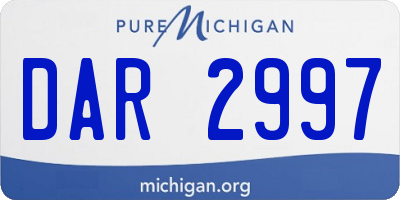 MI license plate DAR2997