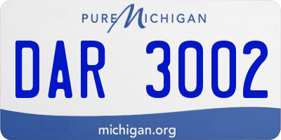 MI license plate DAR3002