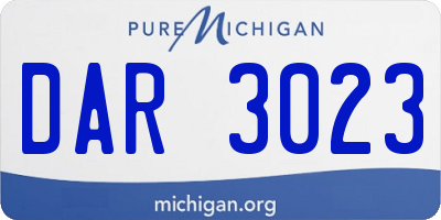 MI license plate DAR3023