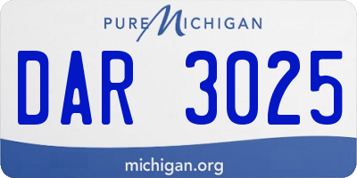 MI license plate DAR3025
