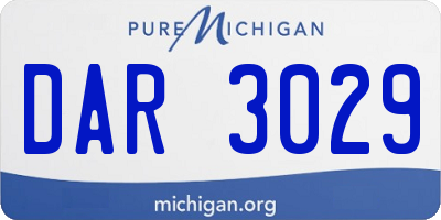 MI license plate DAR3029