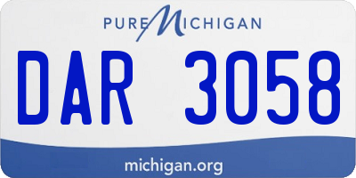 MI license plate DAR3058
