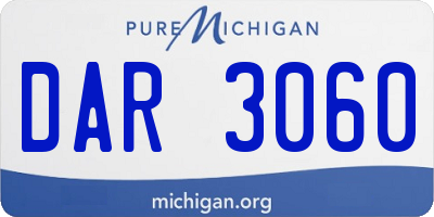 MI license plate DAR3060
