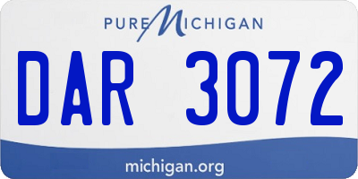 MI license plate DAR3072