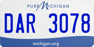 MI license plate DAR3078