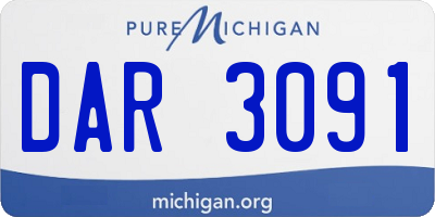 MI license plate DAR3091