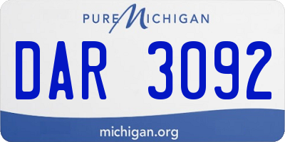 MI license plate DAR3092