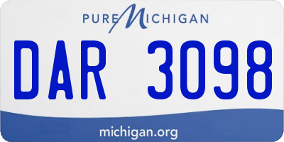 MI license plate DAR3098