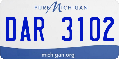 MI license plate DAR3102