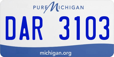 MI license plate DAR3103