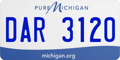 MI license plate DAR3120