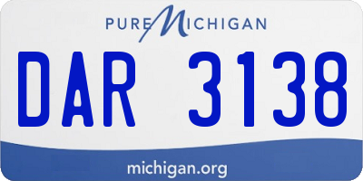 MI license plate DAR3138