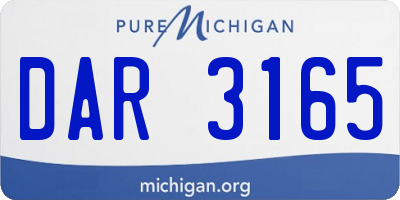 MI license plate DAR3165