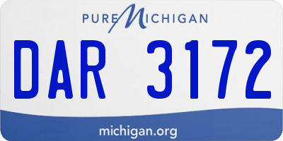 MI license plate DAR3172