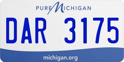 MI license plate DAR3175