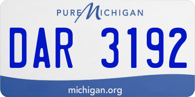 MI license plate DAR3192