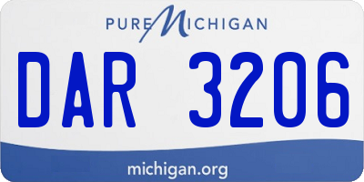 MI license plate DAR3206