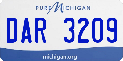 MI license plate DAR3209