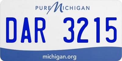 MI license plate DAR3215