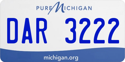 MI license plate DAR3222
