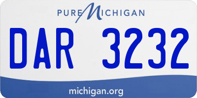 MI license plate DAR3232