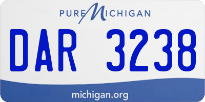 MI license plate DAR3238