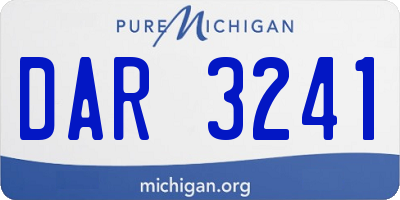 MI license plate DAR3241