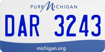 MI license plate DAR3243