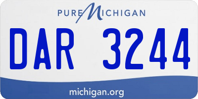 MI license plate DAR3244