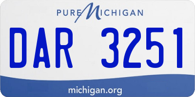 MI license plate DAR3251