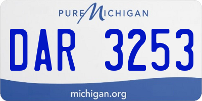 MI license plate DAR3253