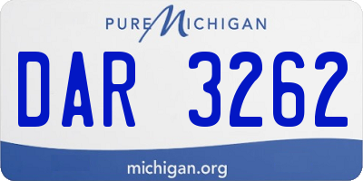 MI license plate DAR3262