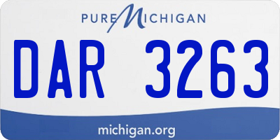 MI license plate DAR3263
